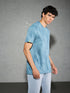 Men Jacquard Slim Fit Crew Neck T-shirt with DOUBLE COOL