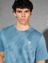 Men Jacquard Slim Fit Crew Neck T-shirt with DOUBLE COOL