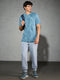 Men Jacquard Slim Fit Crew Neck T-shirt with DOUBLE COOL