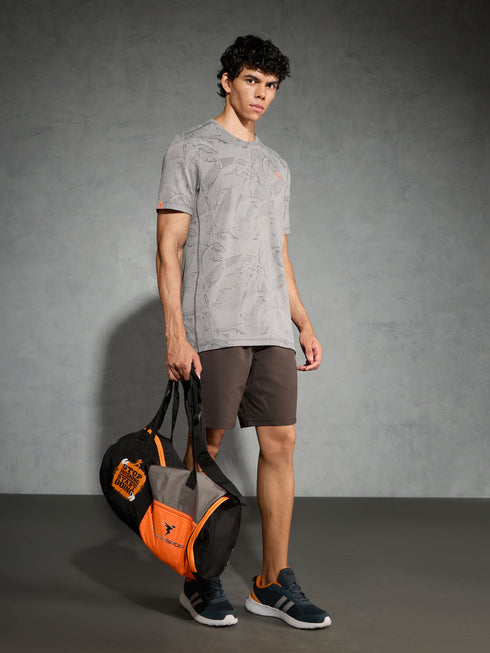 Men Jacquard Slim Fit Crew Neck T-shirt with DOUBLE COOL