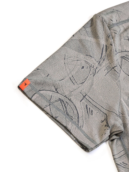 Men Jacquard Slim Fit Crew Neck T-shirt with DOUBLE COOL