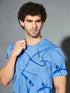 Men Jacquard Slim Fit Crew Neck T-shirt with DOUBLE COOL