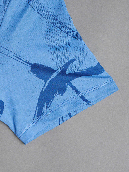 Men Jacquard Slim Fit Crew Neck T-shirt with DOUBLE COOL