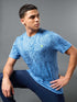Men Jacquard Slim Fit Crew Neck T-shirt with DOUBLE COOL