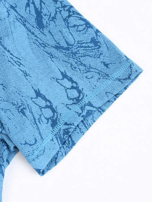 Men Jacquard Slim Fit Crew Neck T-shirt with DOUBLE COOL
