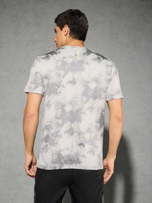 Men Jacquard Slim Fit Crew Neck T-shirt with DOUBLE COOL