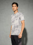 Men Jacquard Slim Fit Crew Neck T-shirt with DOUBLE COOL