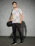 Men Jacquard Slim Fit Crew Neck T-shirt with DOUBLE COOL