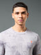 Men Jacquard Slim Fit Crew Neck T-shirt with DOUBLE COOL