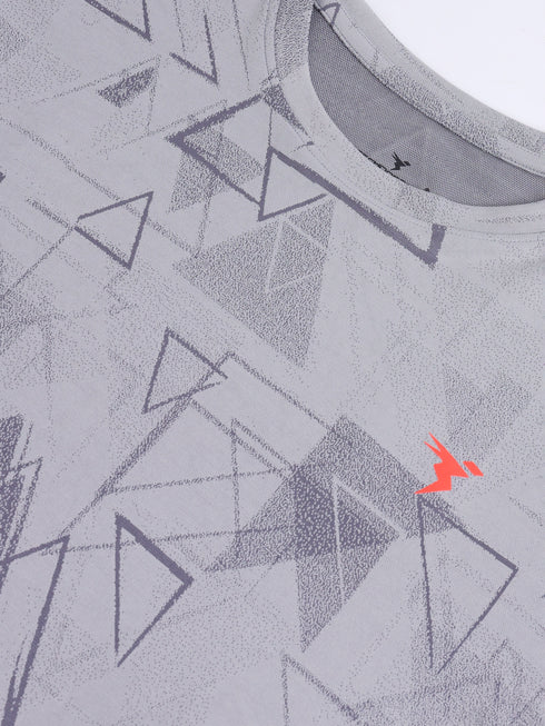 Men Jacquard Slim Fit Crew Neck T-shirt with DOUBLE COOL