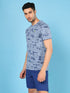 Men Jacquard Slim Fit Crew Neck T-shirt with DOUBLE COOL