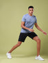 Men Jacquard Slim Fit Crew Neck T-shirt with DOUBLE COOL