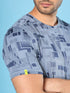 Men Jacquard Slim Fit Crew Neck T-shirt with DOUBLE COOL