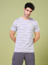 Men Jacquard Slim Fit Crew Neck T-shirt with DOUBLE COOL