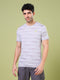 Men Jacquard Slim Fit Crew Neck T-shirt with DOUBLE COOL