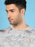 Men Jacquard Slim Fit Crew Neck T-shirt with DOUBLE COOL