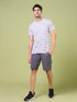 Men Jacquard Slim Fit Crew Neck T-shirt with DOUBLE COOL
