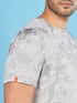 Men Jacquard Slim Fit Crew Neck T-shirt with DOUBLE COOL
