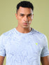 Men Jacquard Slim Fit Crew Neck T-shirt with DOUBLE COOL