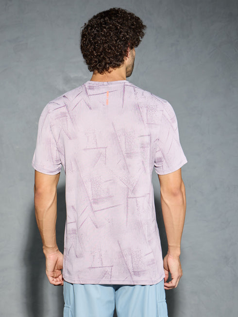 Men Jacquard Slim Fit Crew Neck T-shirt with DOUBLE COOL
