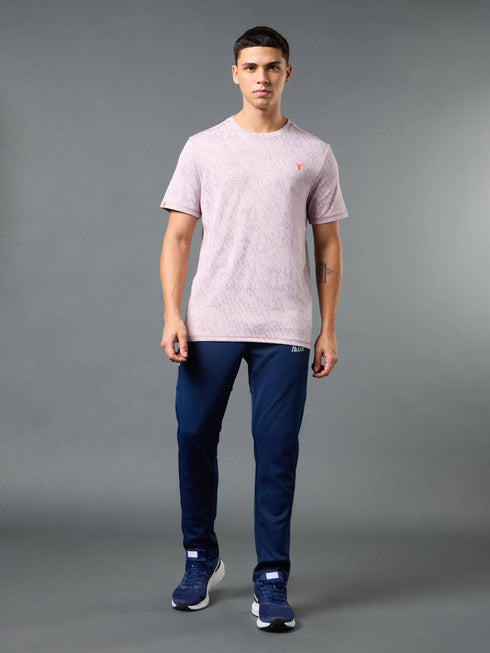 Men Jacquard Slim Fit Crew Neck T-shirt with DOUBLE COOL