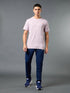 Men Jacquard Slim Fit Crew Neck T-shirt with DOUBLE COOL