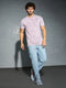 Men Jacquard Slim Fit Crew Neck T-shirt with DOUBLE COOL
