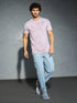 Men Jacquard Slim Fit Crew Neck T-shirt with DOUBLE COOL