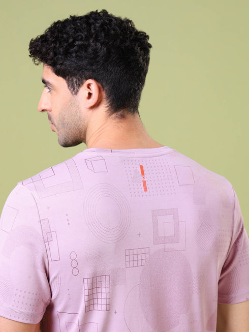 Men Jacquard Slim Fit Crew Neck T-shirt with DOUBLE COOL