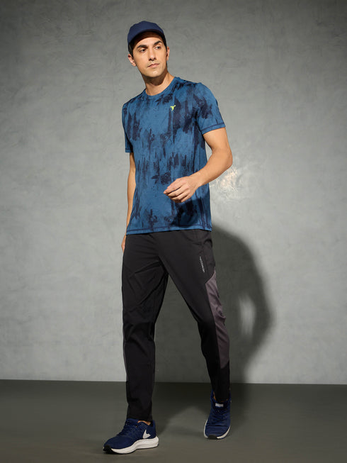 Men Jacquard Slim Fit Crew Neck T-shirt with DOUBLE COOL