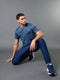 Men Jacquard Slim Fit Crew Neck T-shirt with DOUBLE COOL