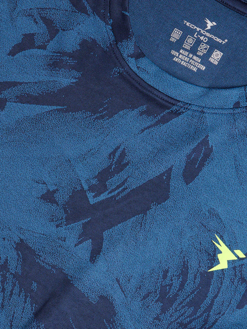 Men Jacquard Slim Fit Crew Neck T-shirt with DOUBLE COOL