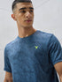 Men Jacquard Slim Fit Crew Neck T-shirt with DOUBLE COOL