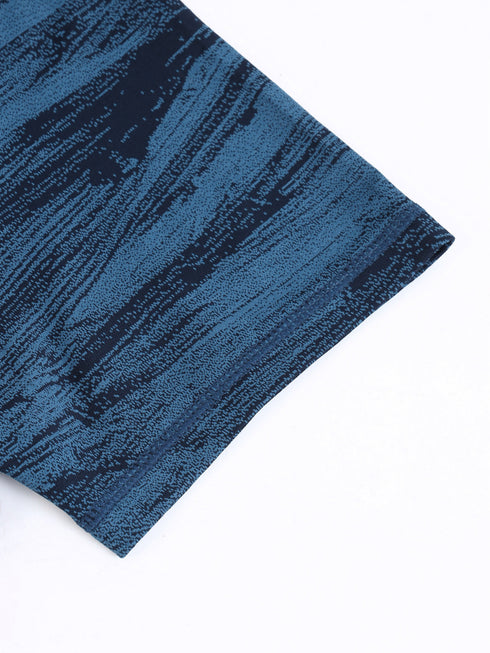 Men Jacquard Slim Fit Crew Neck T-shirt with DOUBLE COOL