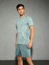 Men Jacquard Slim Fit Crew Neck T-shirt with DOUBLE COOL
