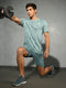 Men Jacquard Slim Fit Crew Neck T-shirt with DOUBLE COOL