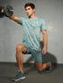 Men Jacquard Slim Fit Crew Neck T-shirt with DOUBLE COOL