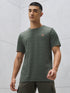 Men Jacquard Slim Fit Crew Neck T-shirt with DOUBLE COOL