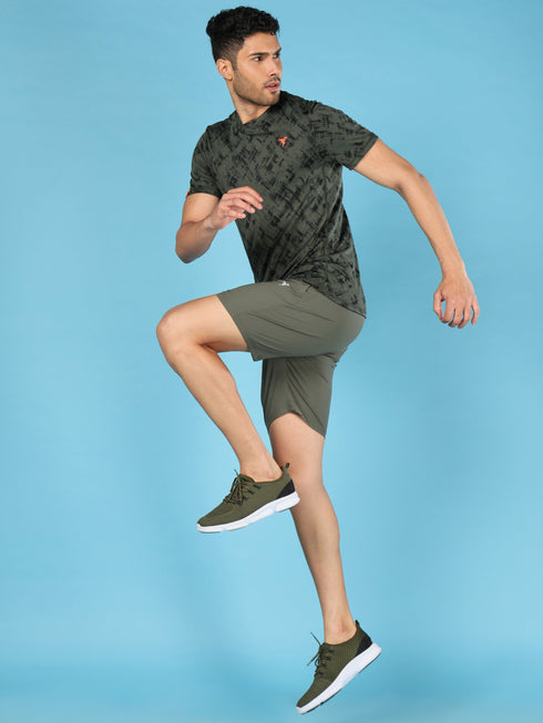 Men Jacquard Slim Fit Crew Neck T-shirt with DOUBLE COOL