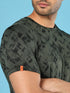 Men Jacquard Slim Fit Crew Neck T-shirt with DOUBLE COOL