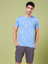 Men Jacquard Slim Fit Crew Neck T-shirt with DOUBLE COOL