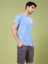Men Jacquard Slim Fit Crew Neck T-shirt with DOUBLE COOL