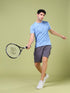 Men Jacquard Slim Fit Crew Neck T-shirt with DOUBLE COOL