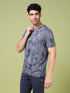 Men Jacquard Slim Fit Crew Neck T-shirt with DOUBLE COOL