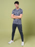 Men Jacquard Slim Fit Crew Neck T-shirt with DOUBLE COOL