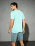 Men Jacquard Slim Fit Crew Neck T-shirt with DOUBLE COOL