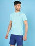 Men Jacquard Slim Fit Crew Neck T-shirt with DOUBLE COOL