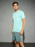 Men Jacquard Slim Fit Crew Neck T-shirt with DOUBLE COOL
