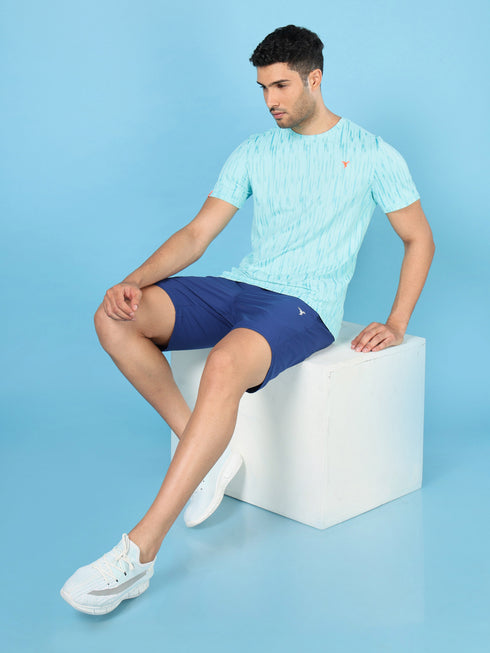 Men Jacquard Slim Fit Crew Neck T-shirt with DOUBLE COOL