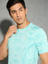 Men Jacquard Slim Fit Crew Neck T-shirt with DOUBLE COOL